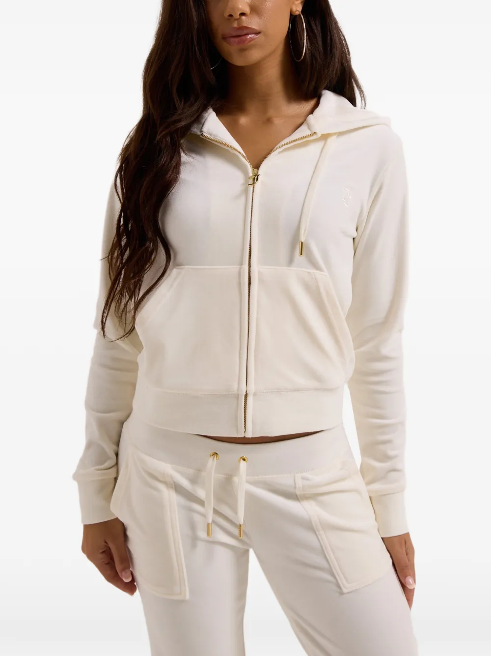 Juicy Couture Robertson fluwelen hoodie Beige