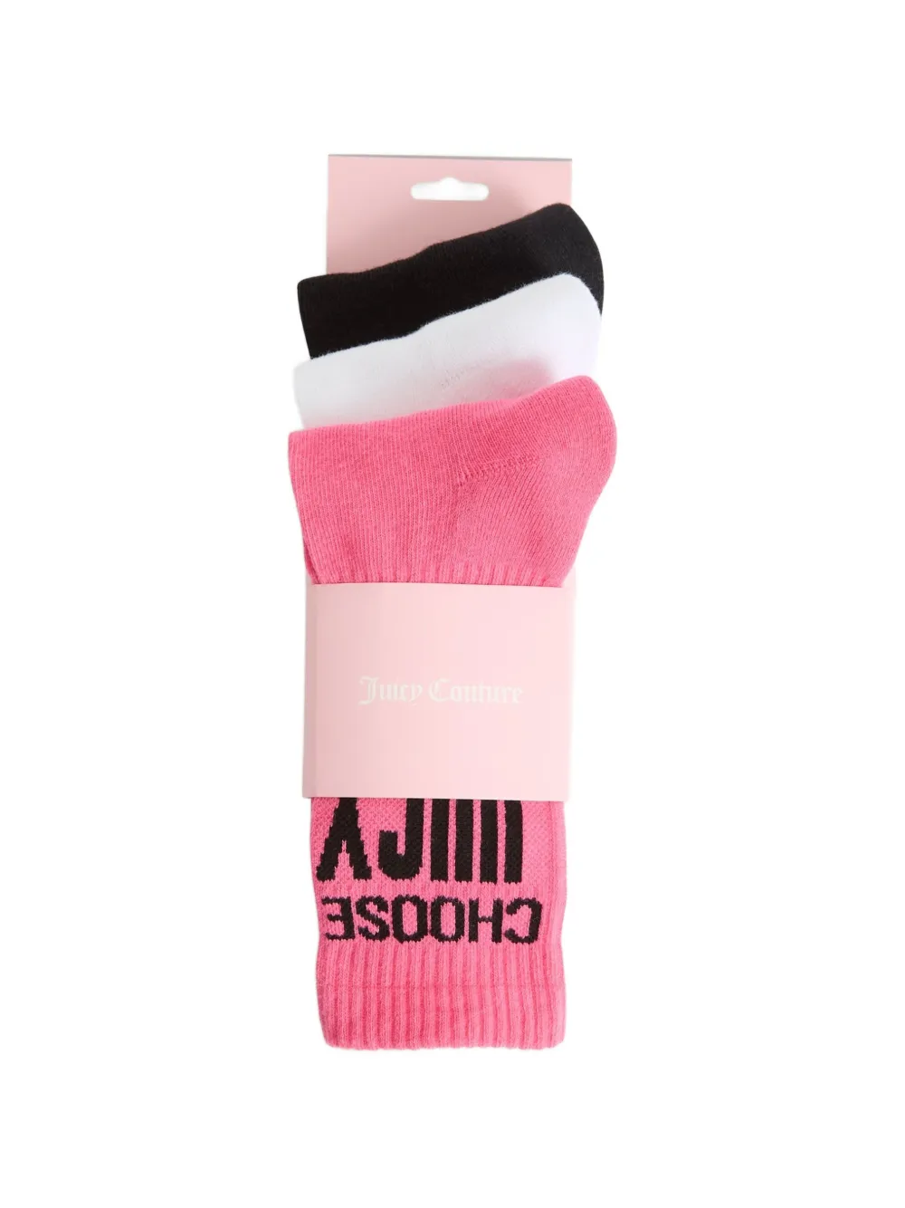 Juicy Couture Drie paar sokken met logo-jacquard Zwart