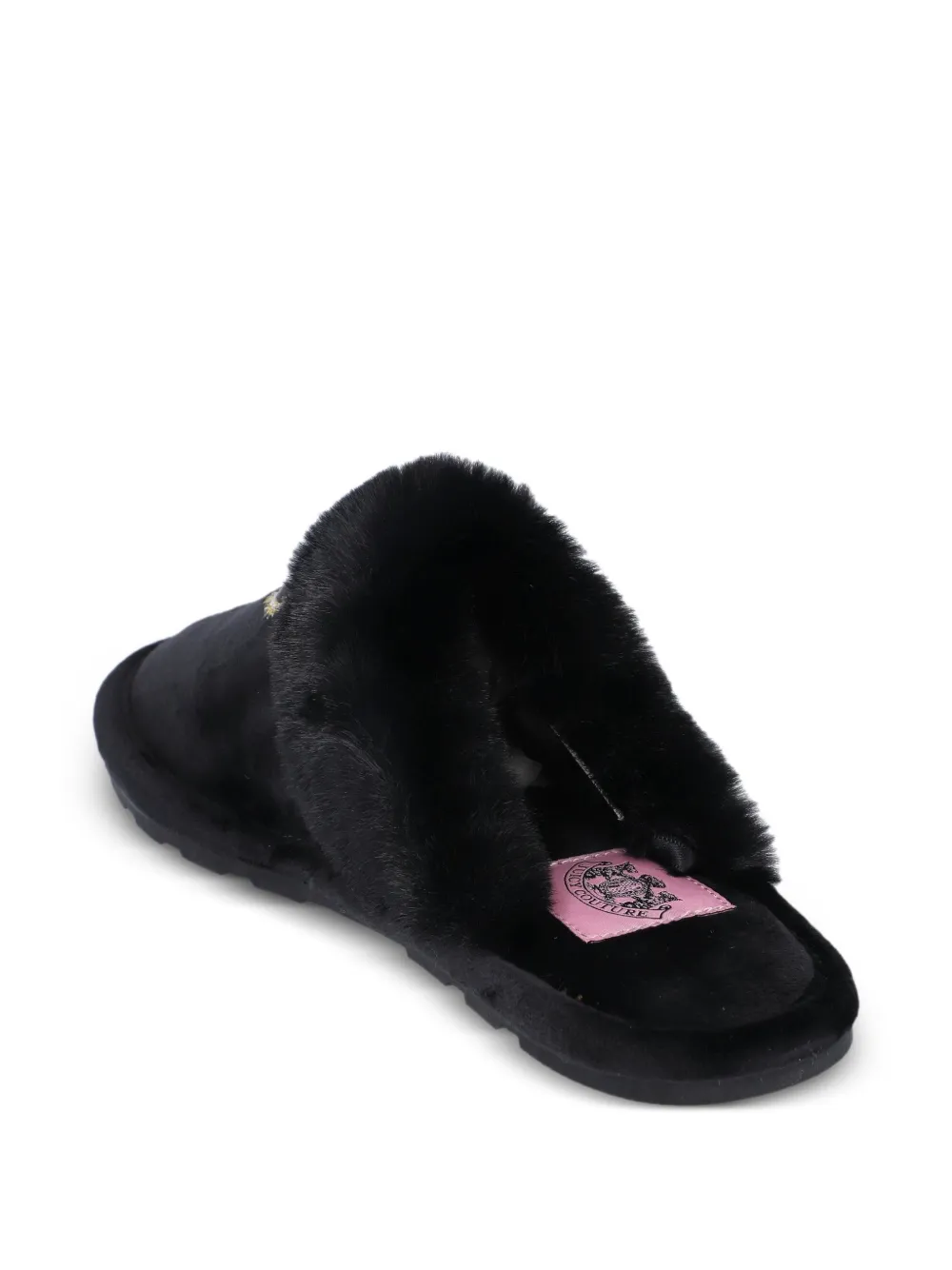 Juicy Couture Heritage Crown fluwelen slippers Zwart