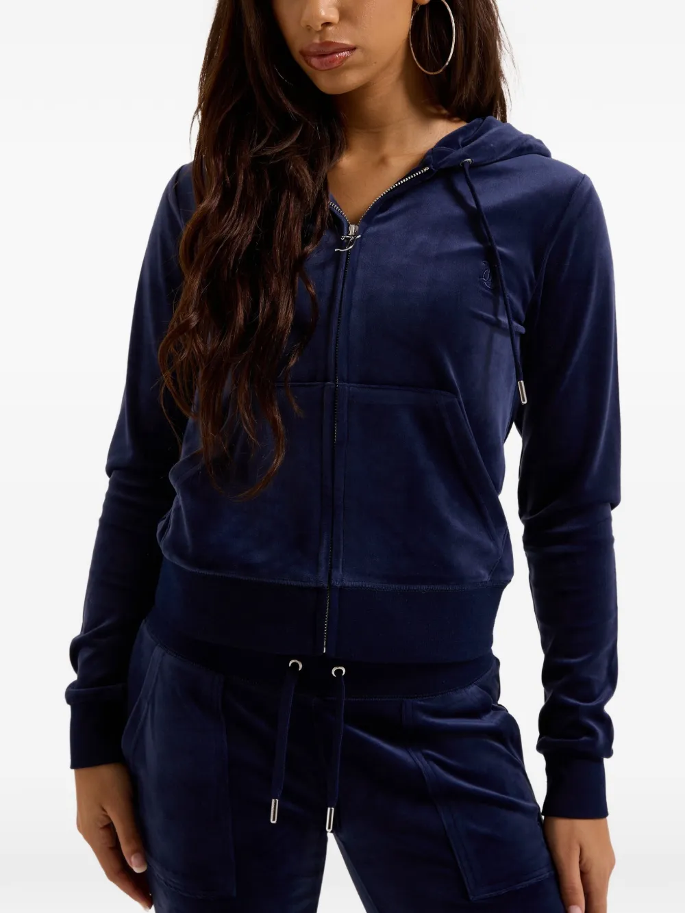 Juicy Couture Robertson hoodie met fluwelen textuur Blauw