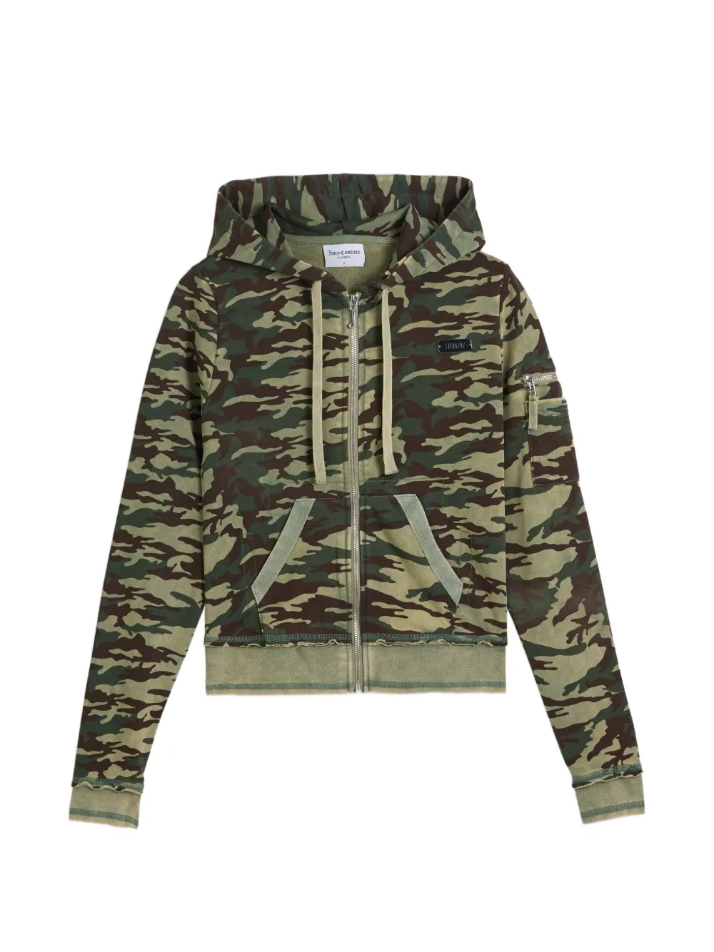 Juicy Couture Felpa con stampa camouflage e zip - Verde