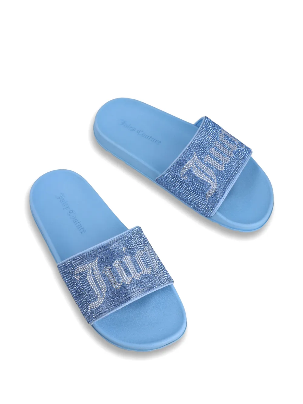 Juicy Couture Slippers met verfraaid bandje Blauw