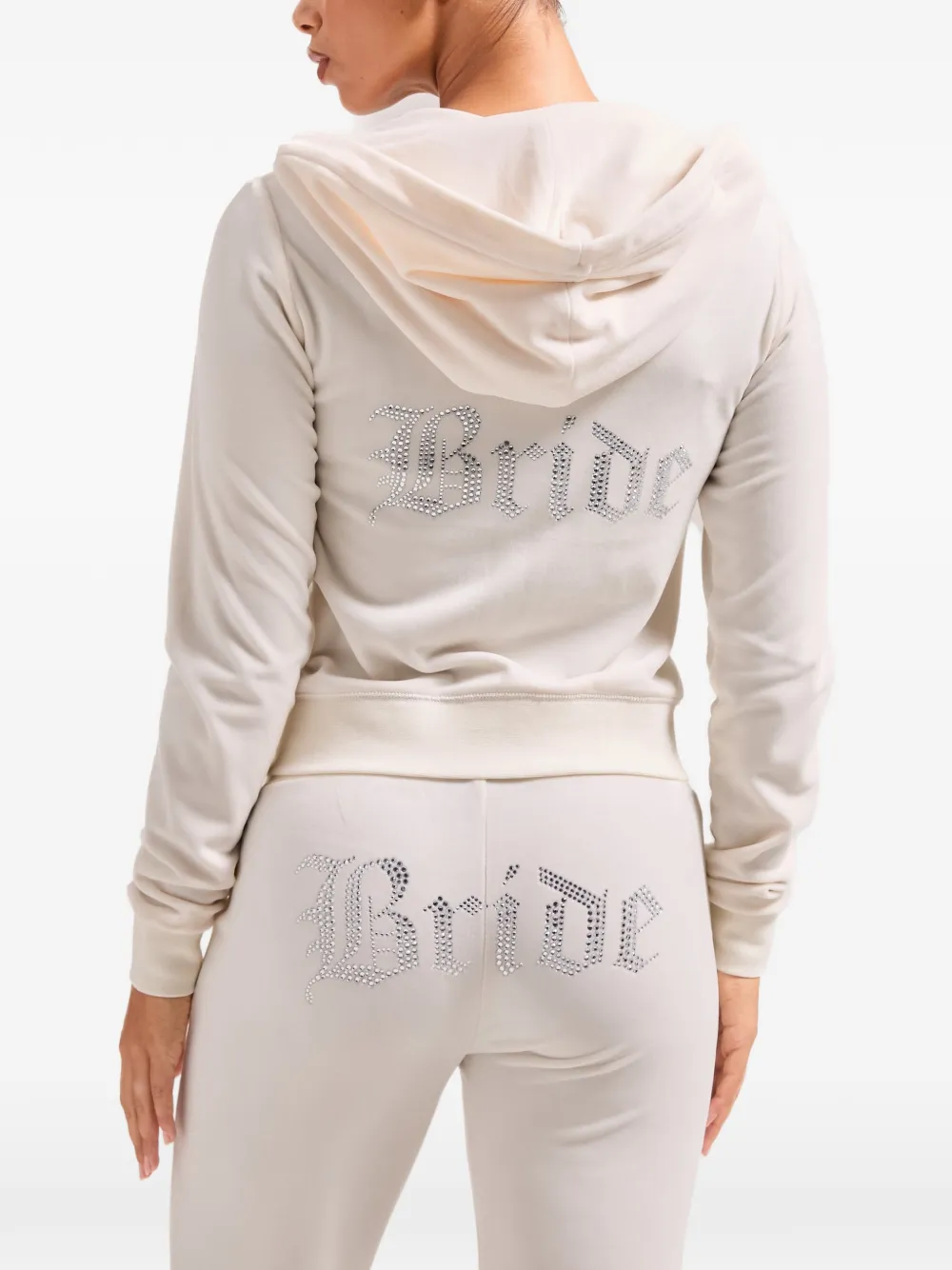 Juicy Couture Hoodie verfraaid met kristallen Beige