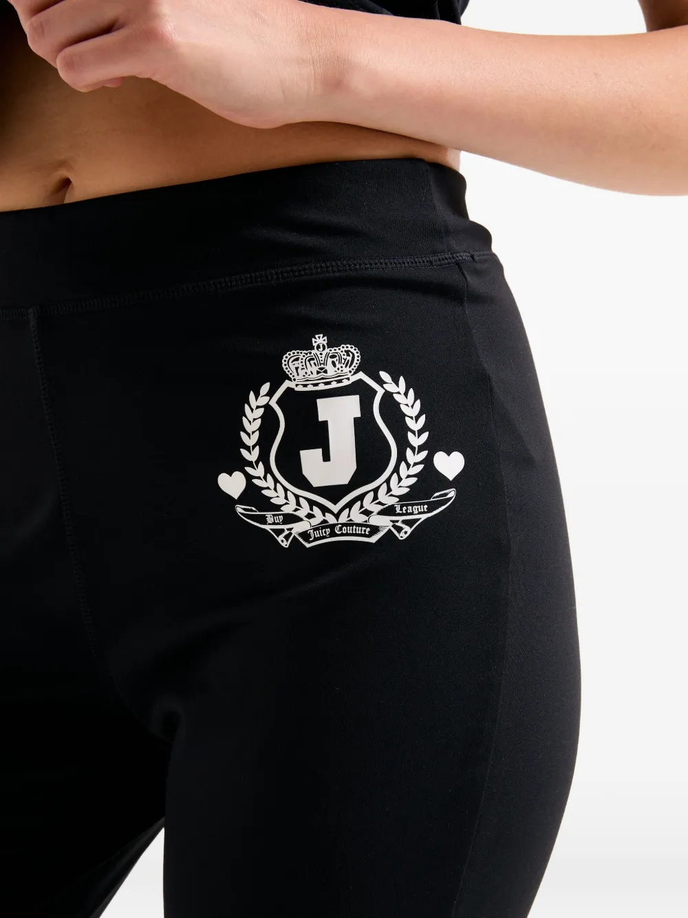 Juicy Couture Flared broek met logoprint Zwart