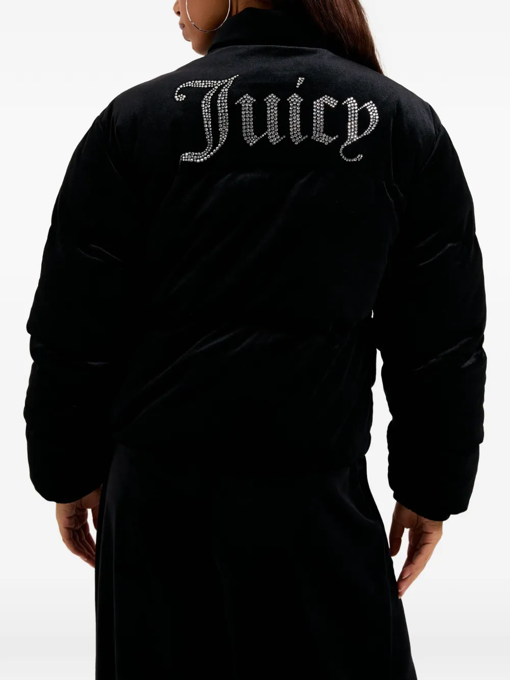 Juicy Couture Fluwelen jack verfraaid met stras Zwart