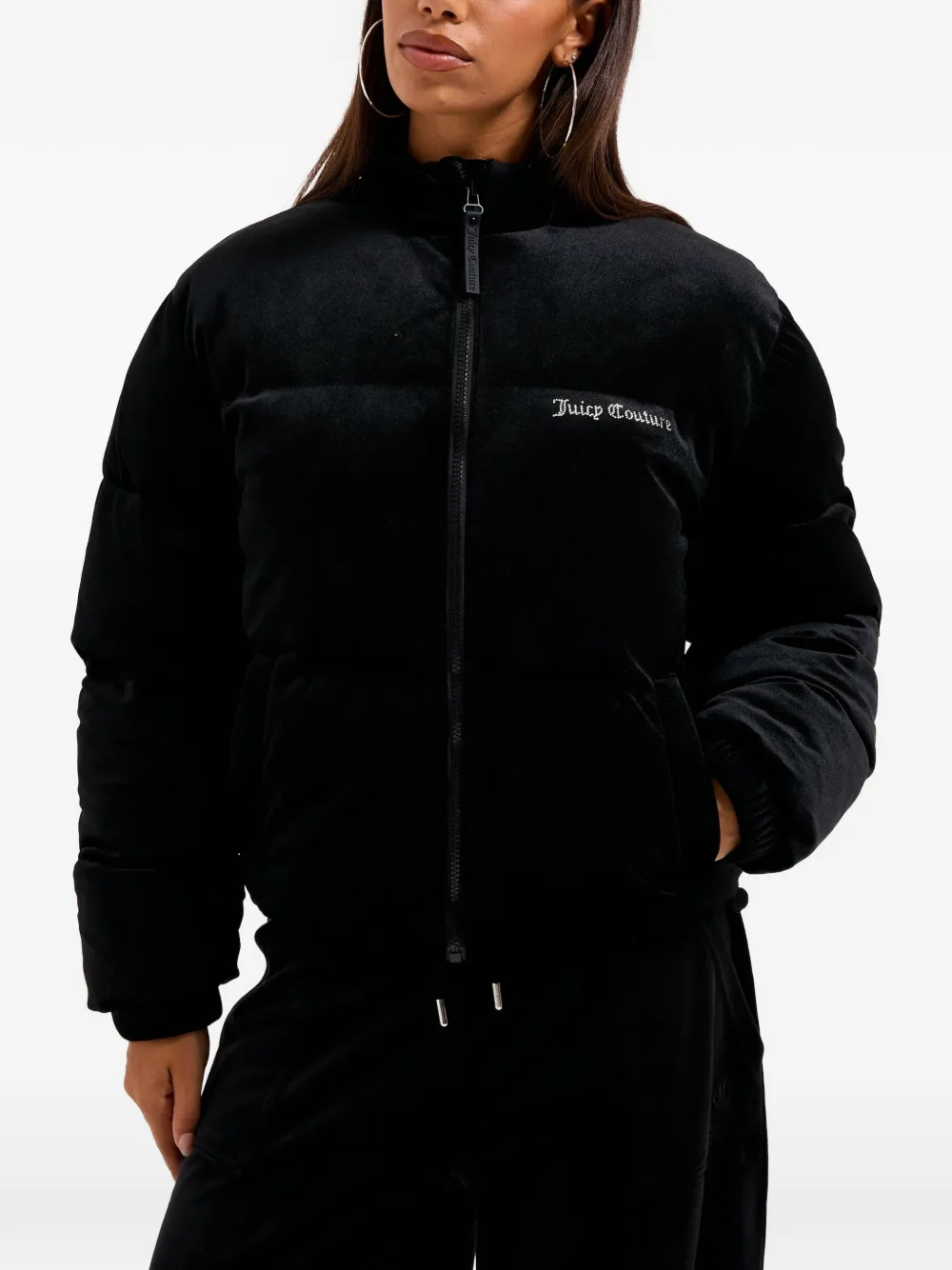 Juicy Couture Fluwelen jack verfraaid met stras Zwart
