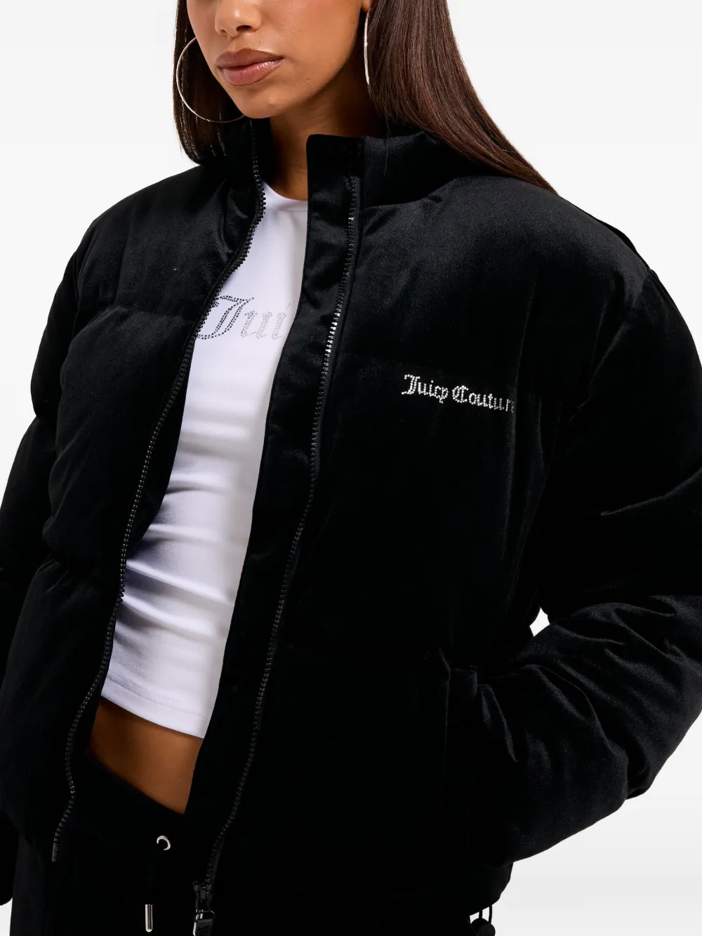 Juicy Couture Fluwelen jack verfraaid met stras Zwart