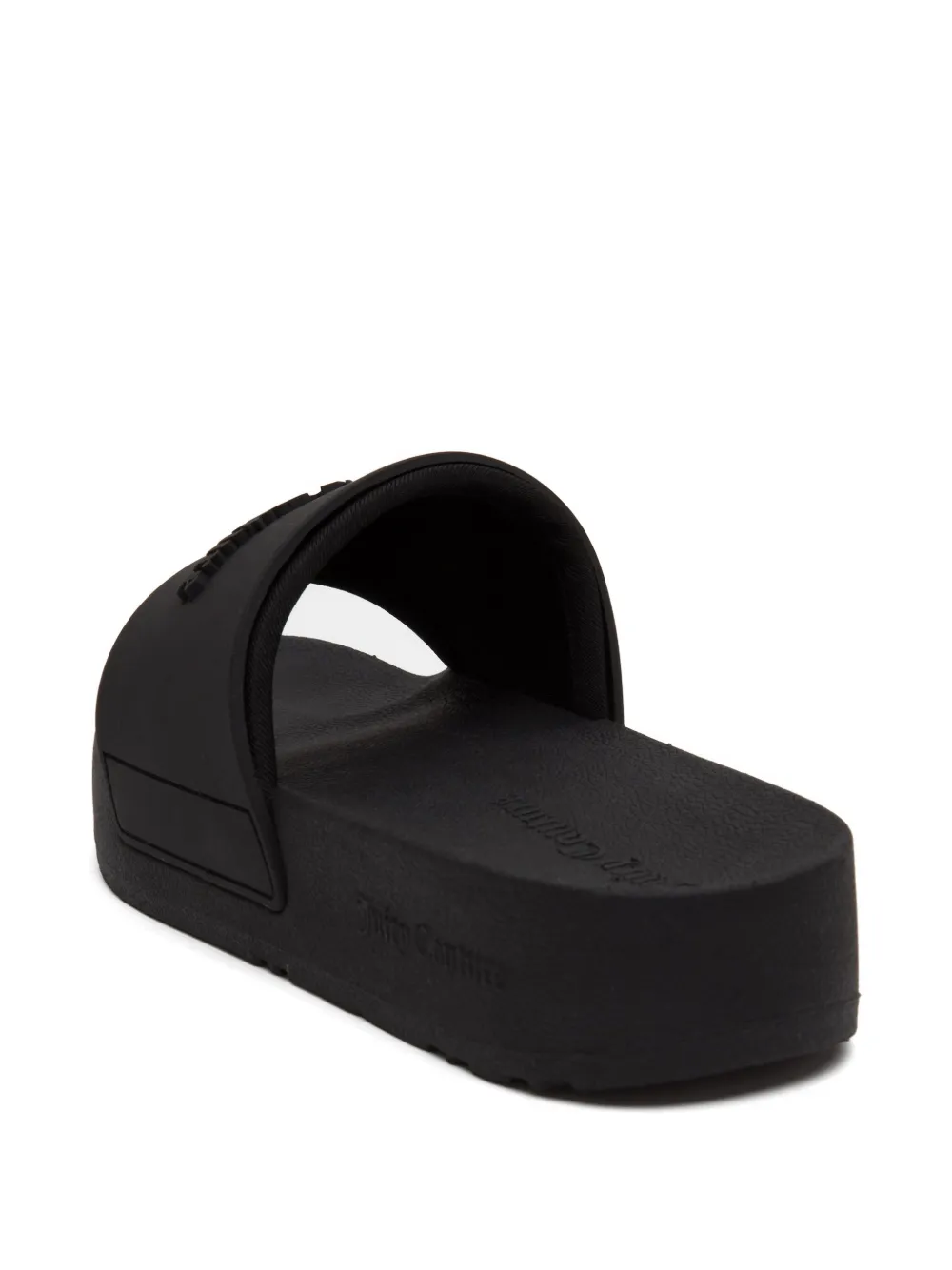 Juicy Couture Slippers met logo-plakkaat met reliëf Zwart