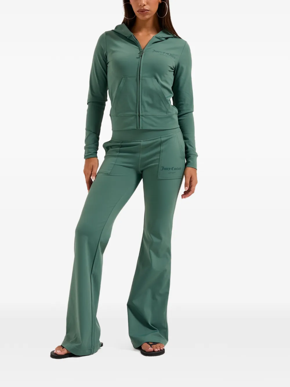 Juicy Couture Hoodie met logoprint en rits Groen