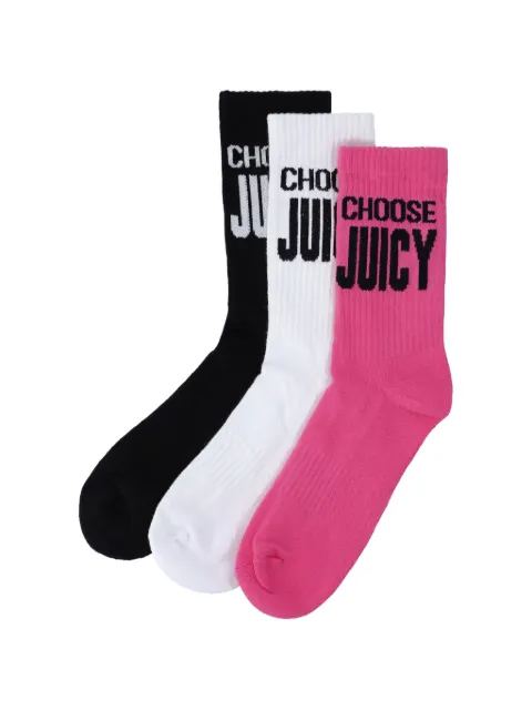 Juicy Couture logo-knit socks (set of three)