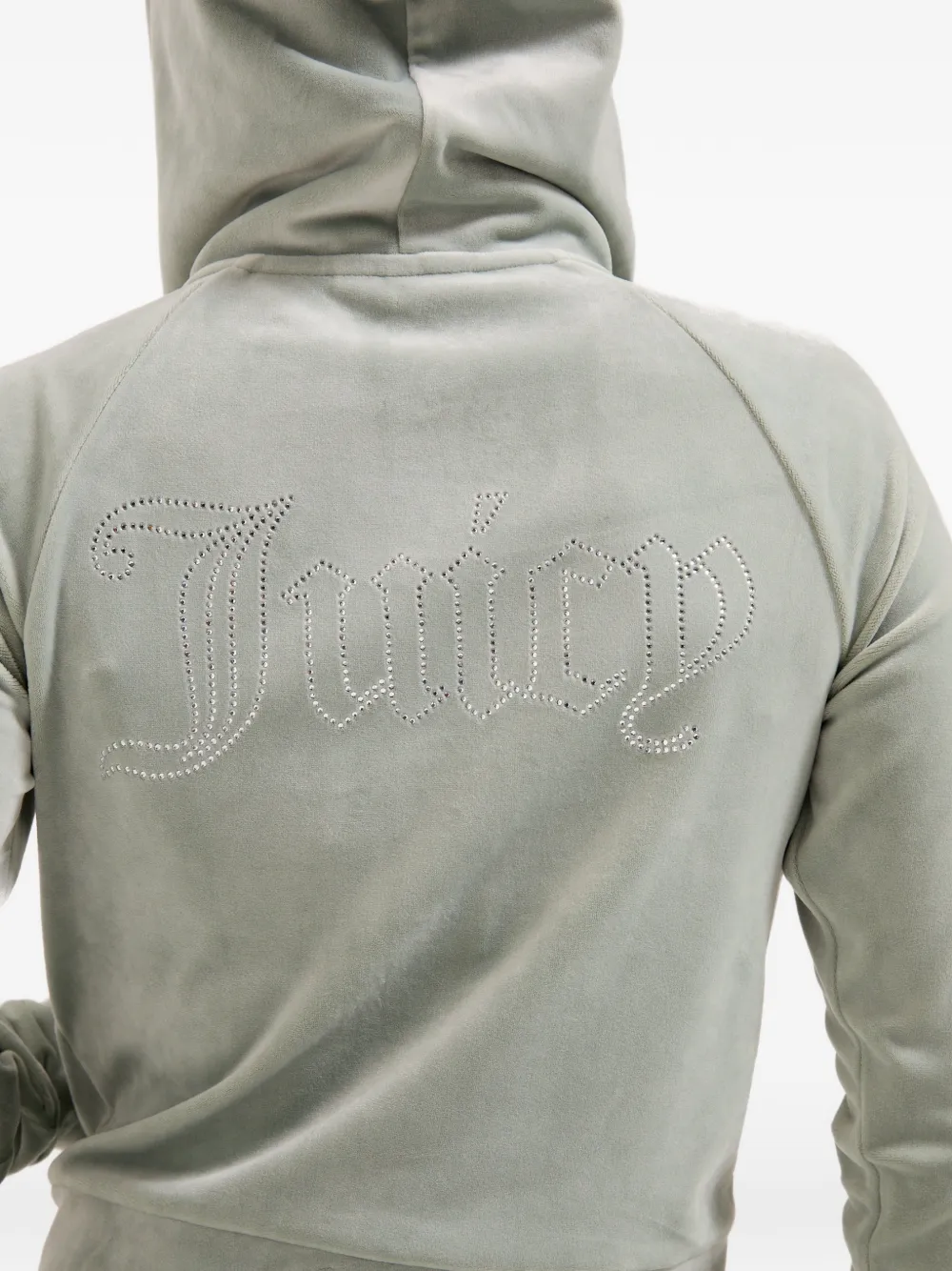 Juicy Couture Diamanté fluwelen hoodie Grijs