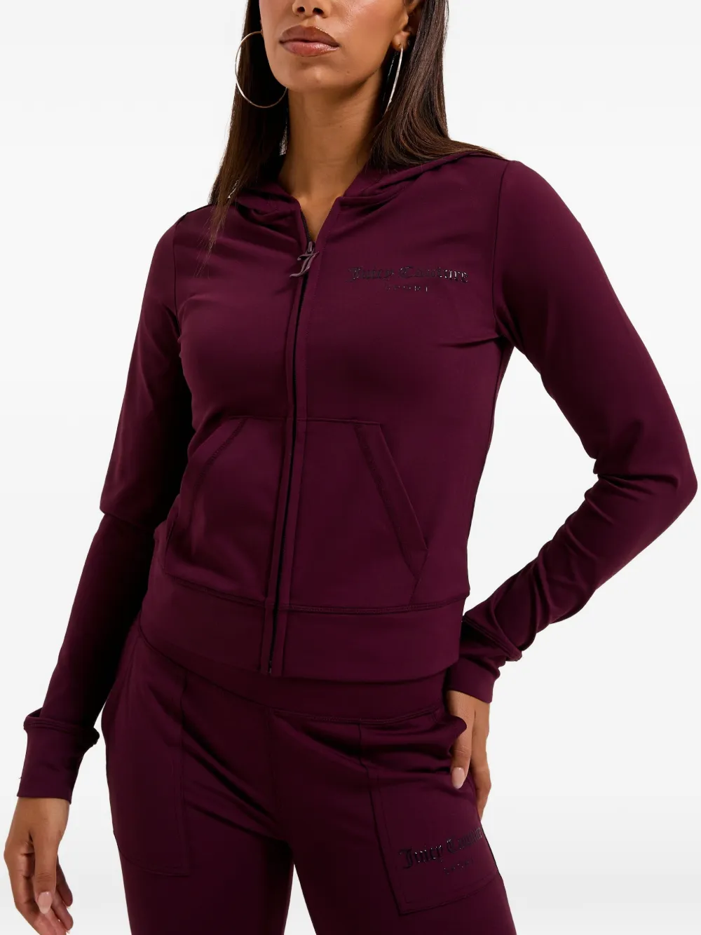 Juicy Couture Hoodie met logoprint en rits Rood