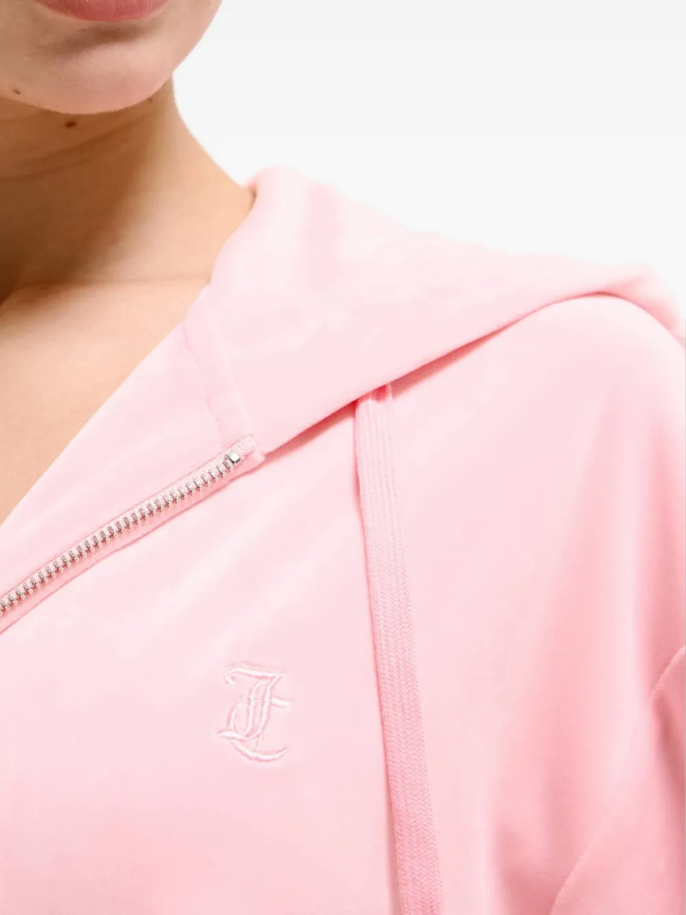 Juicy Couture Hoodie met geborduurd logo Roze