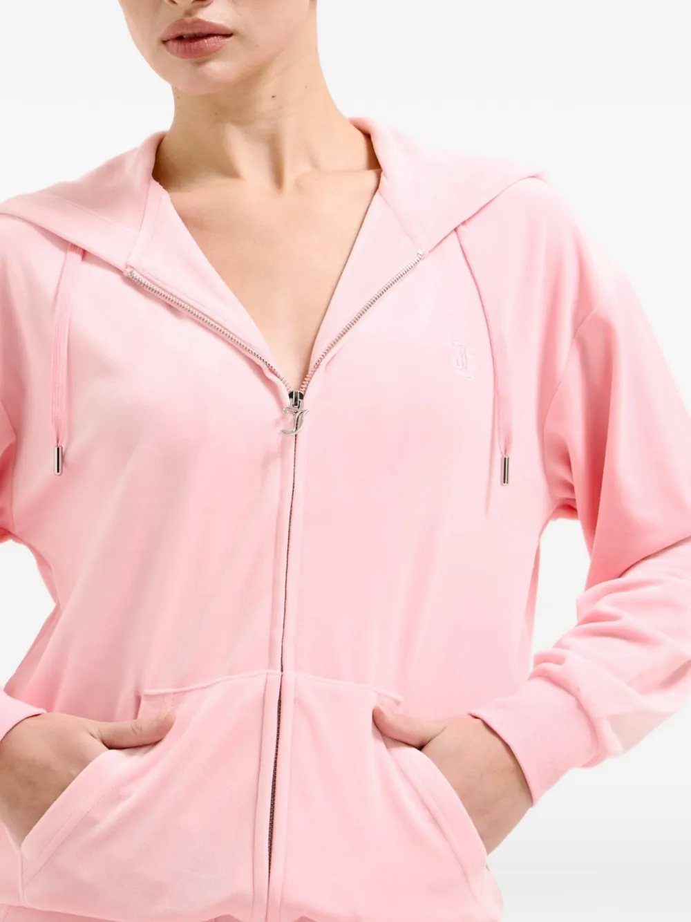 Juicy Couture Hoodie met geborduurd logo Roze