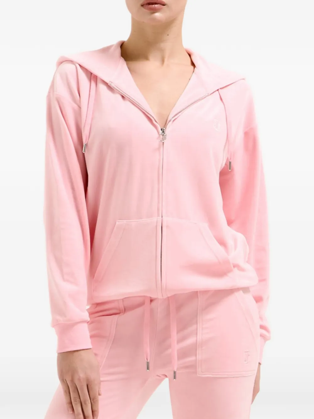 Juicy Couture Hoodie met geborduurd logo Roze