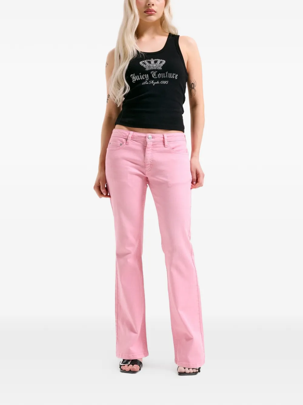 Juicy Couture Verfraaide flared jeans Roze