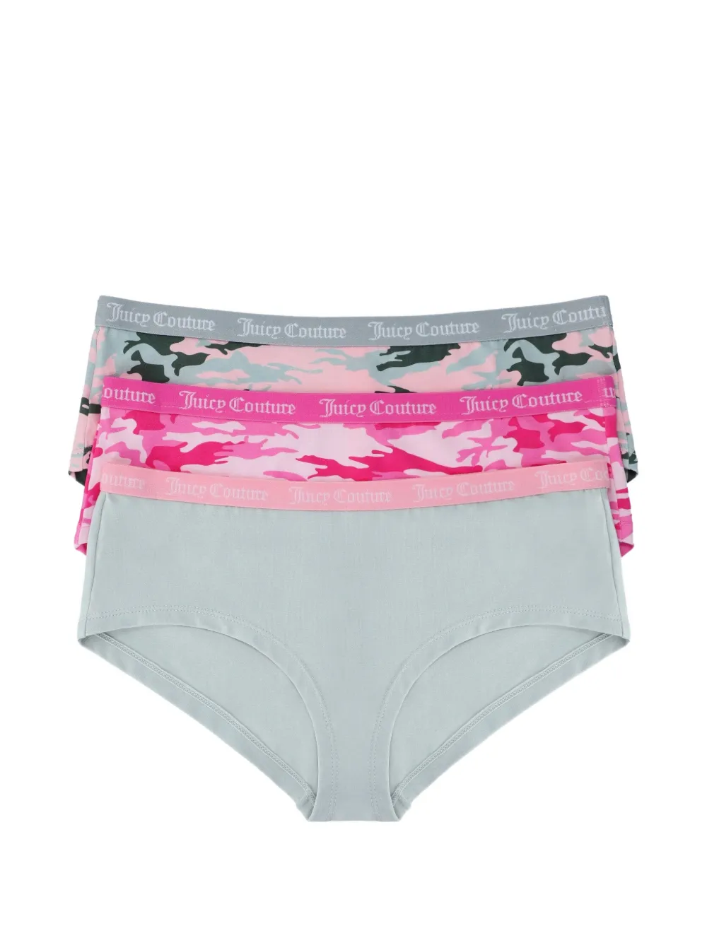 Juicy Couture Slip con logo in vita (3 pezzi) - Grigio