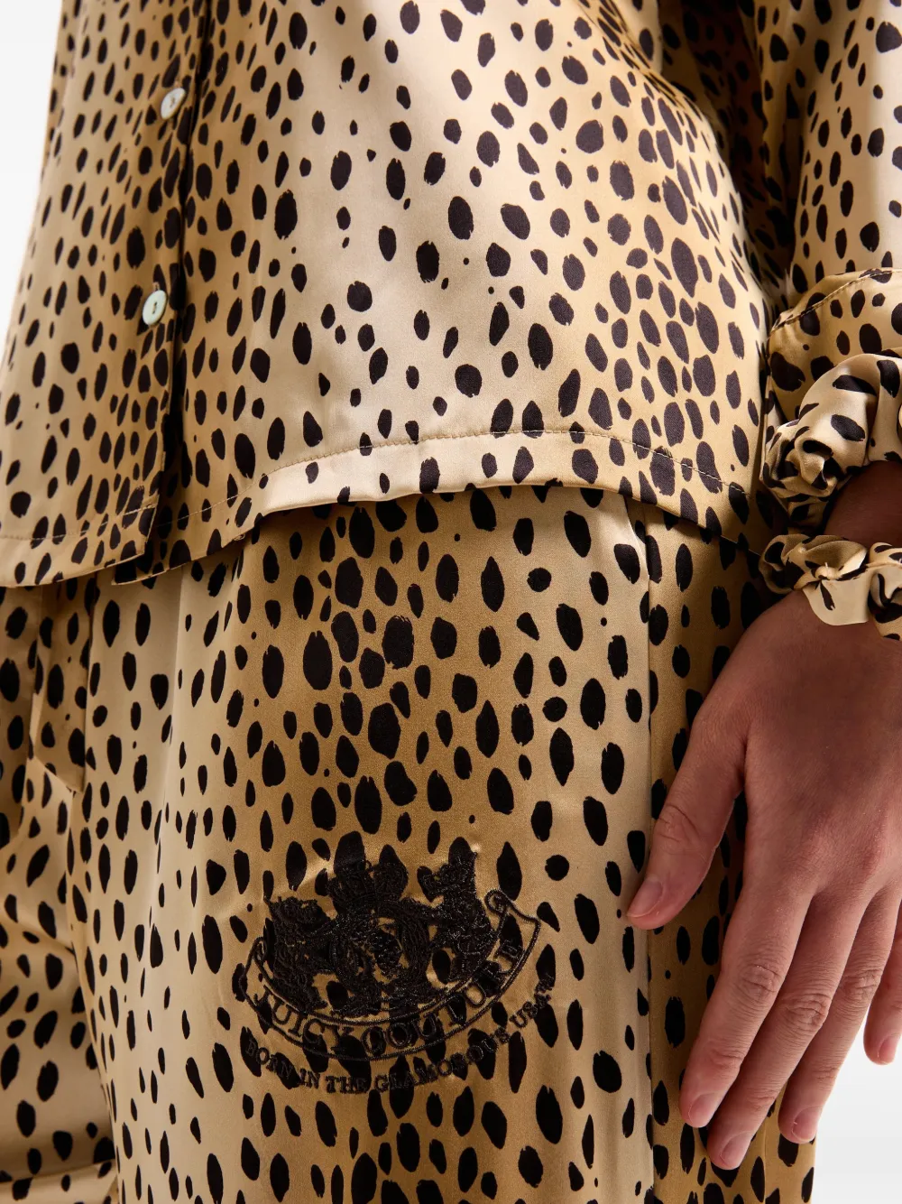 Juicy Couture Satijnen pyjama met luipaardprint Beige