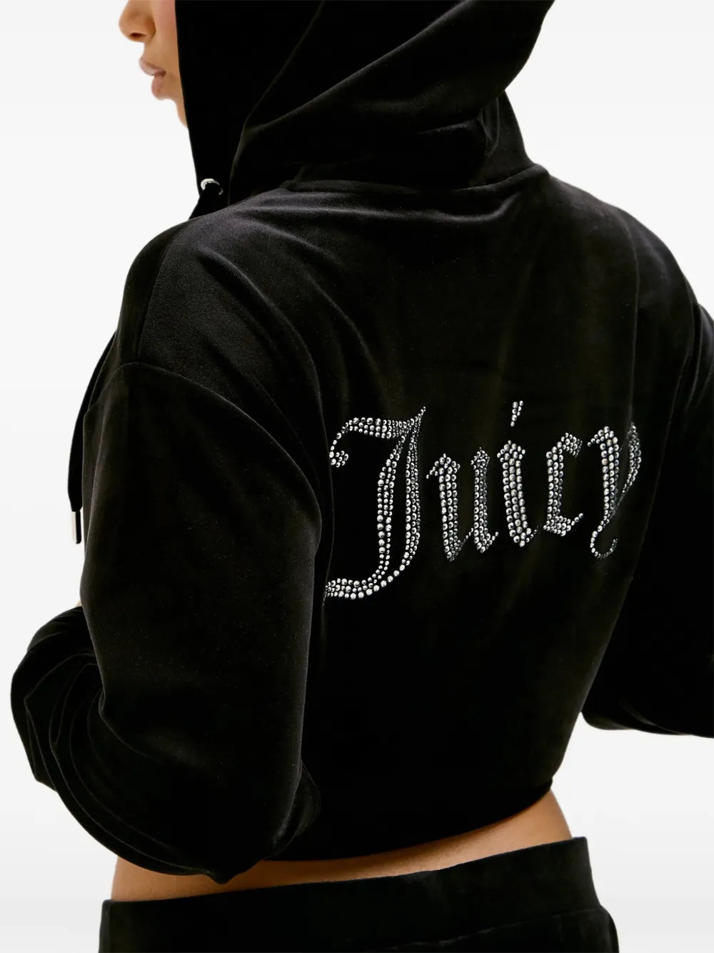 Juicy Couture Diamanté hoodie met rits Zwart