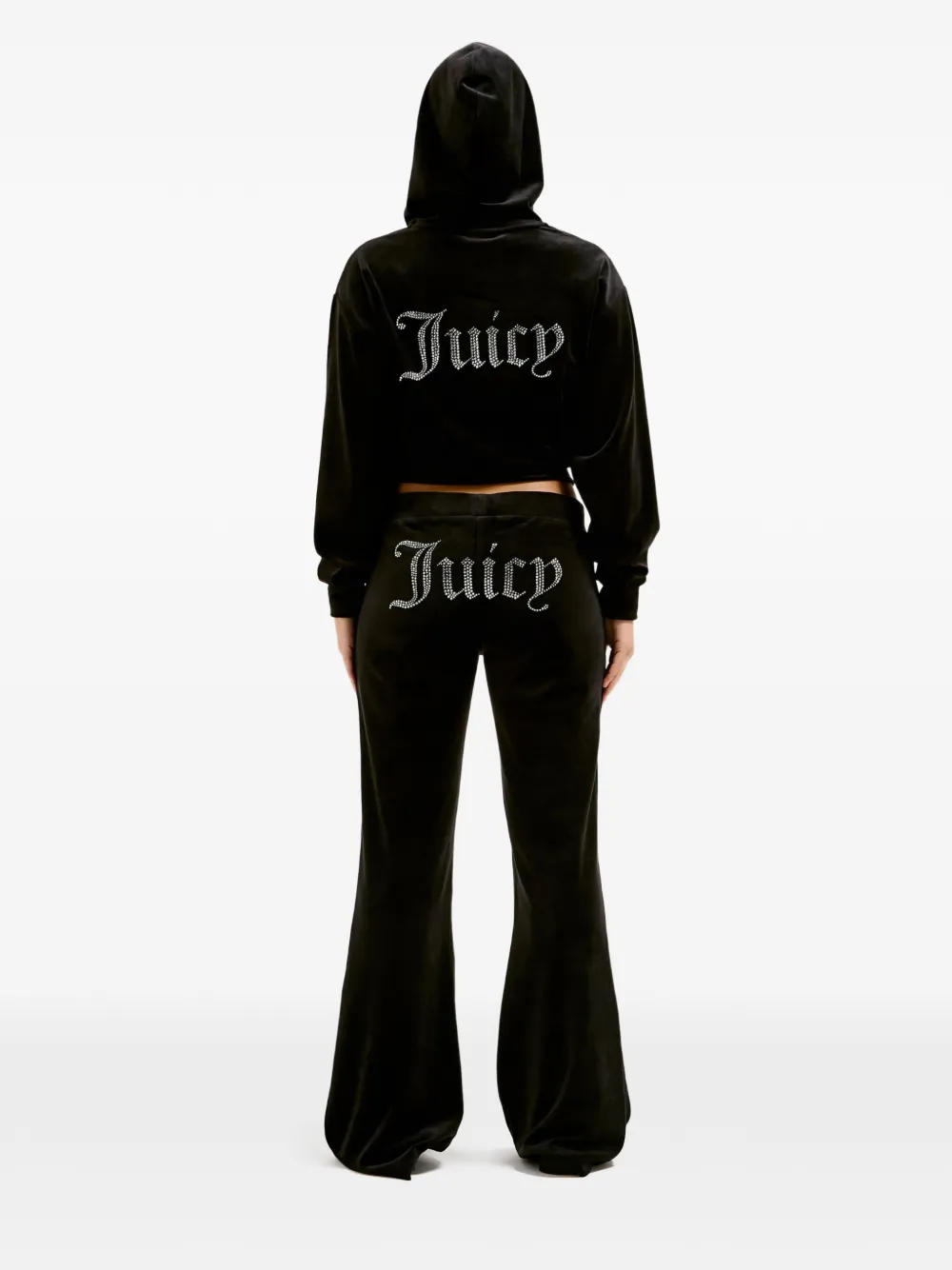 Juicy Couture Diamanté hoodie met rits Zwart