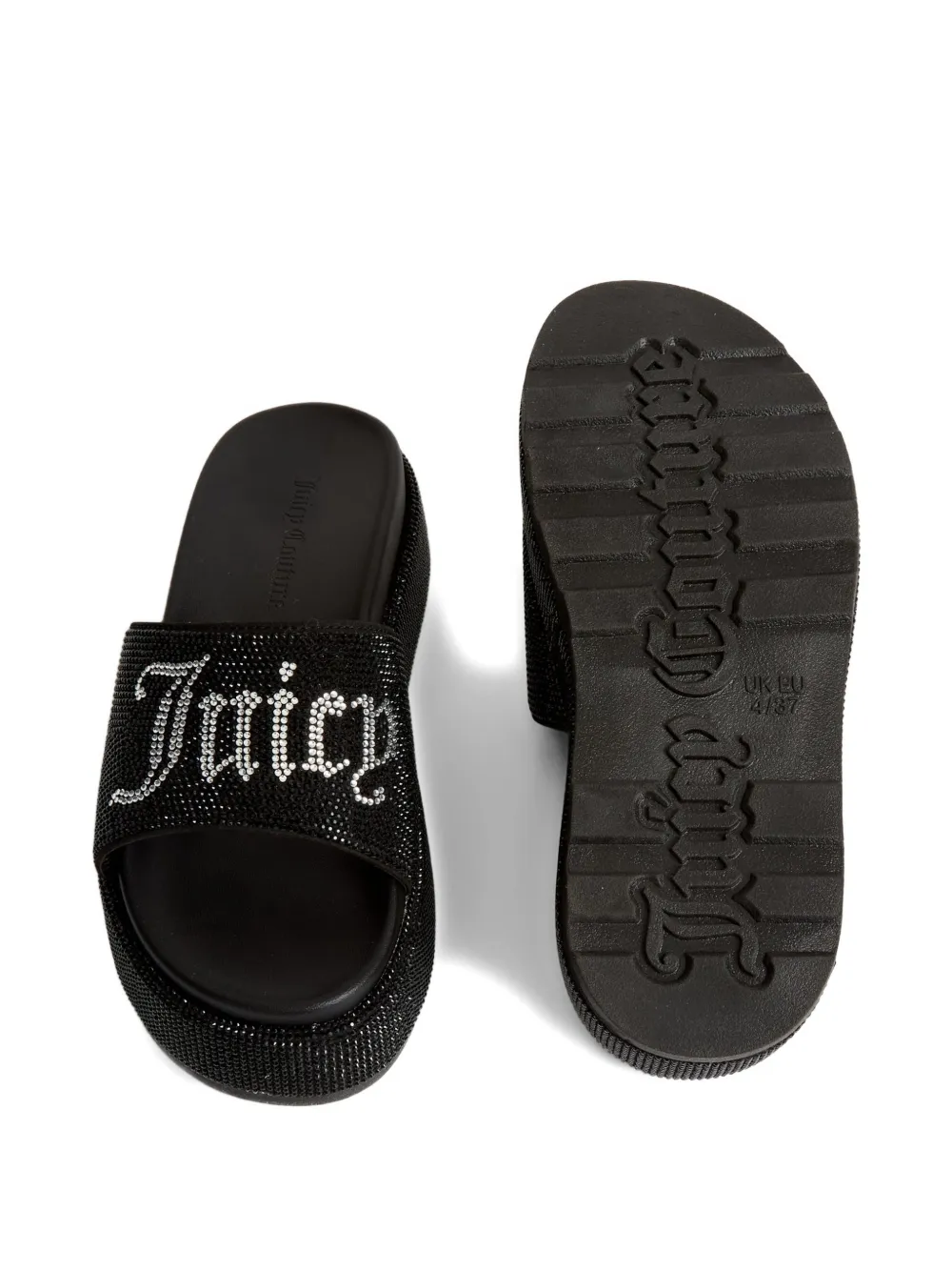 Juicy Couture Muiltjes met plateauzool en diamanté-verfraaiing Zwart