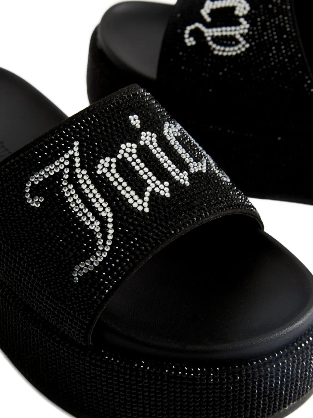 Juicy Couture Muiltjes met plateauzool en diamanté-verfraaiing Zwart