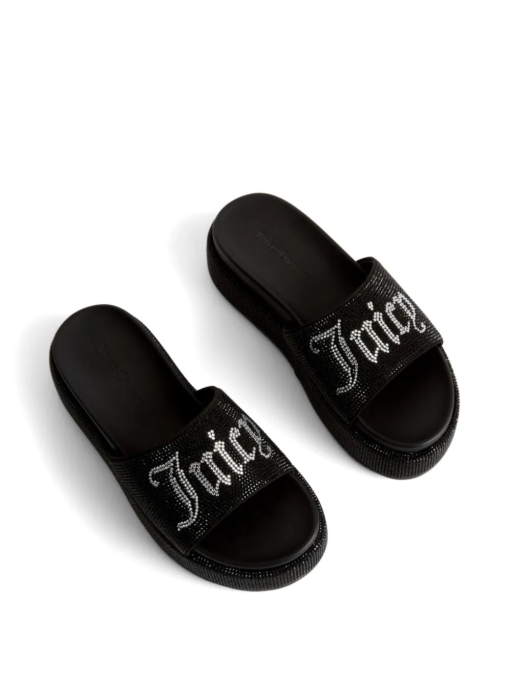 Juicy Couture Muiltjes met plateauzool en diamanté-verfraaiing Zwart