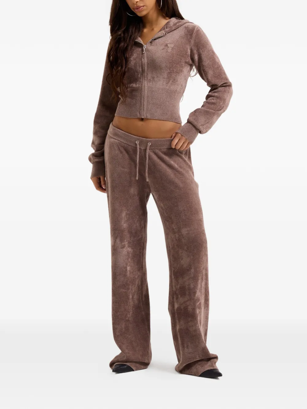 Juicy Couture Hoodie met geborduurd logo Bruin