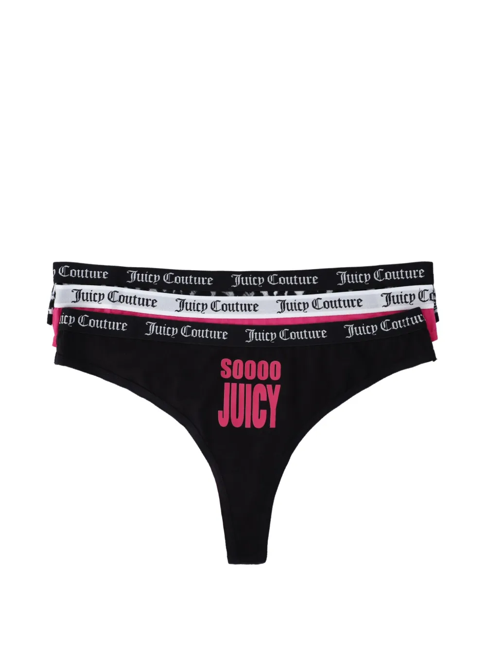 Juicy Couture Slip Diddy con logo in vita (3 pezzi) - Nero
