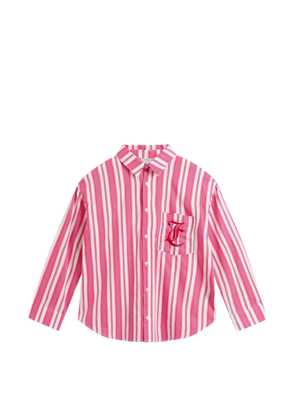 Juicy Couture Top a righe con ricamo logo - Rosa