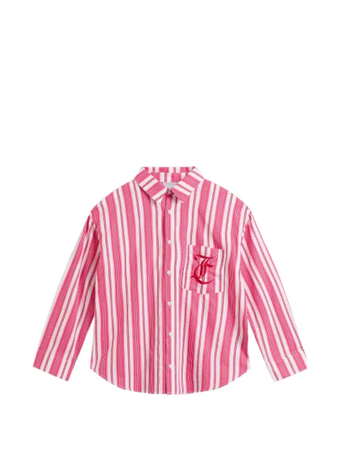 Juicy Couture striped logo-embroidered pajama top