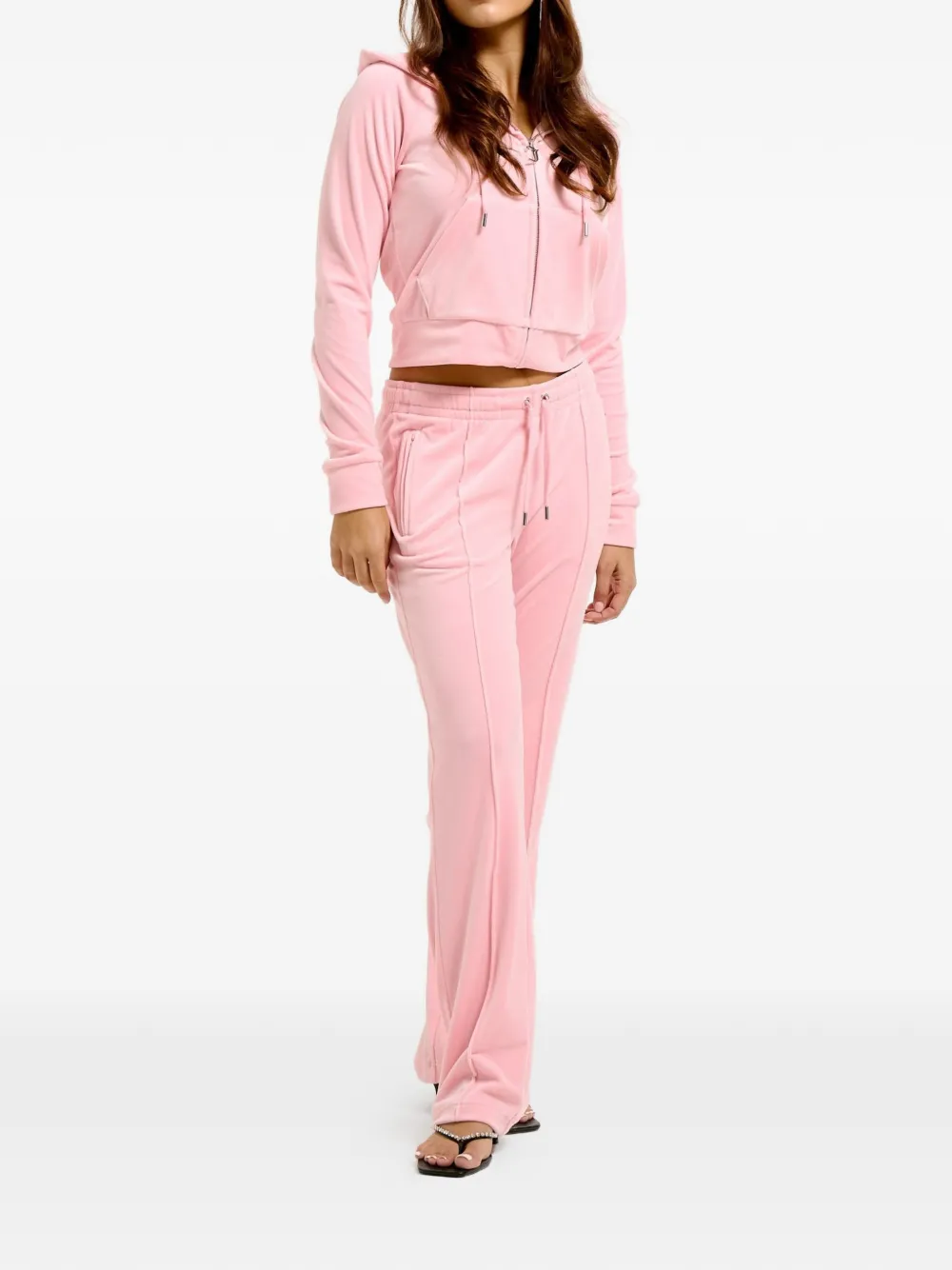 Juicy Couture Diamanté fluwelen hoodie Roze