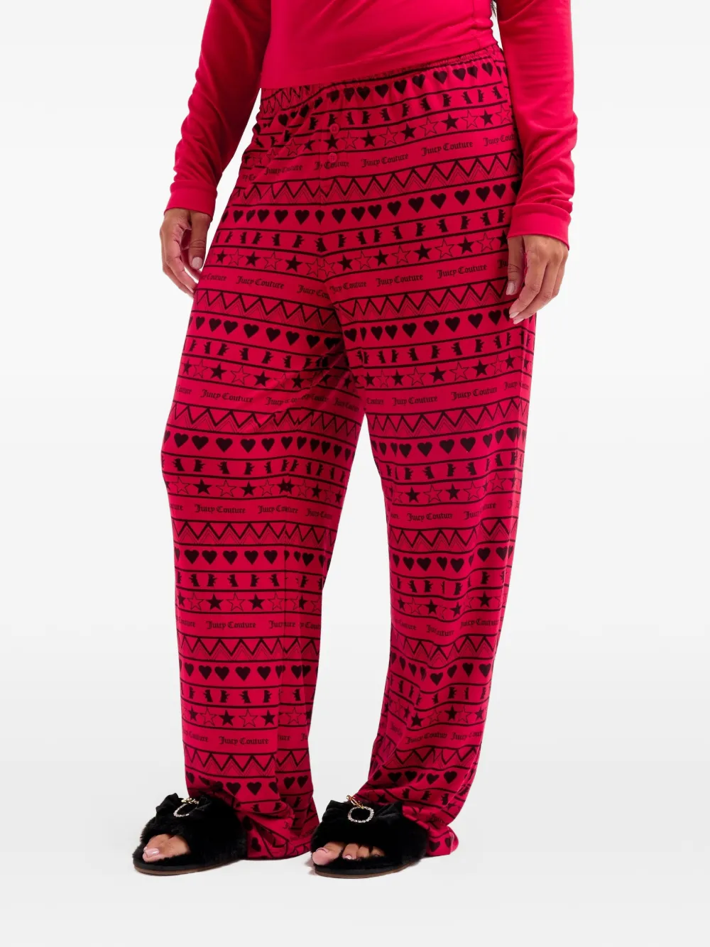 Juicy Couture Pyjama met tekst en grafisch patroon Rood