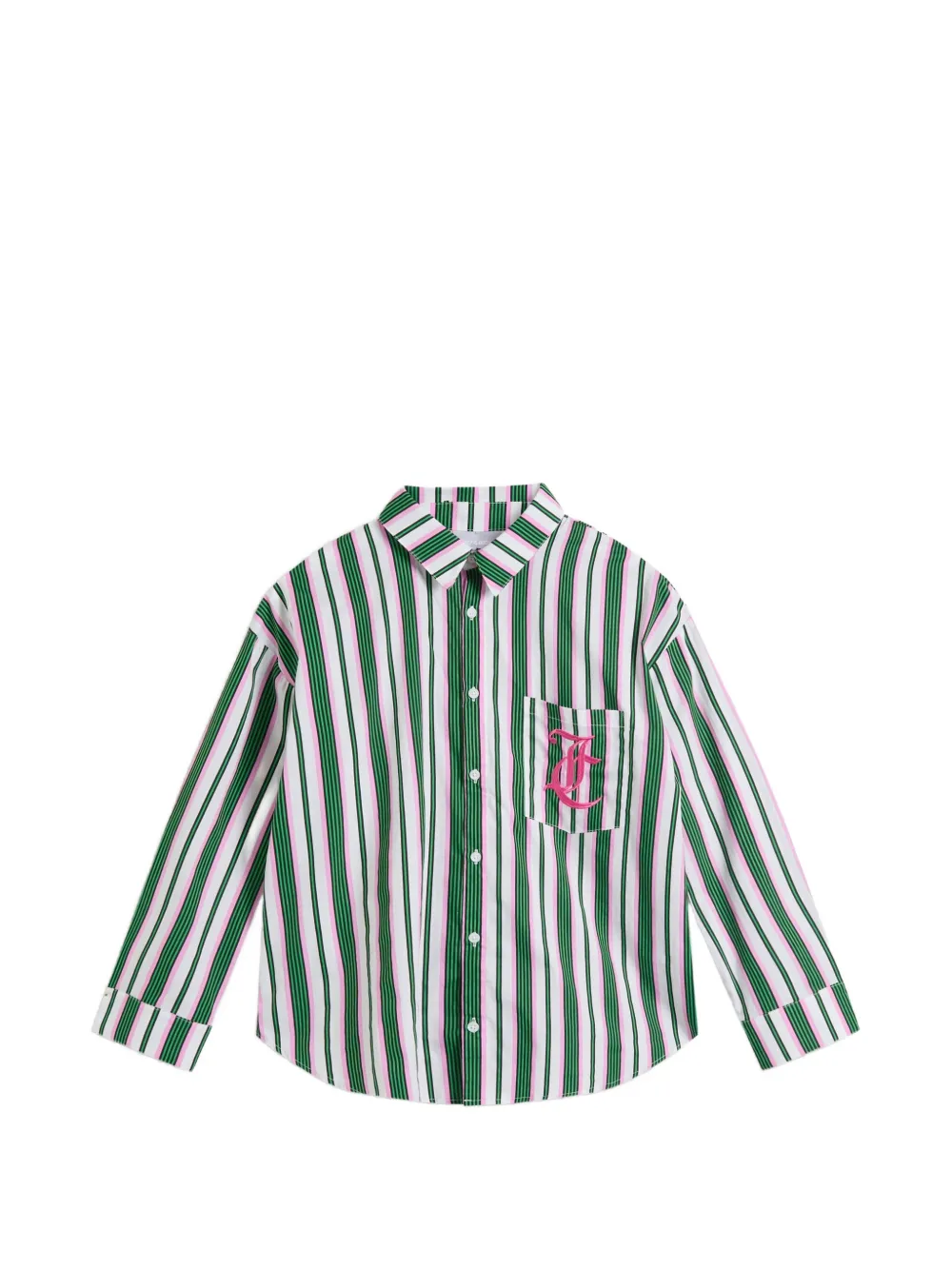 Juicy Couture T-shirt a righe con logo ricamato - Verde