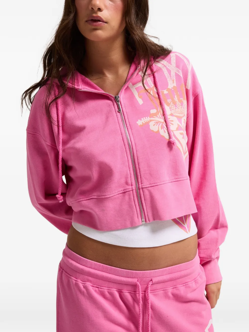 Juicy Couture x Roxy logoprinten hoodie Roze