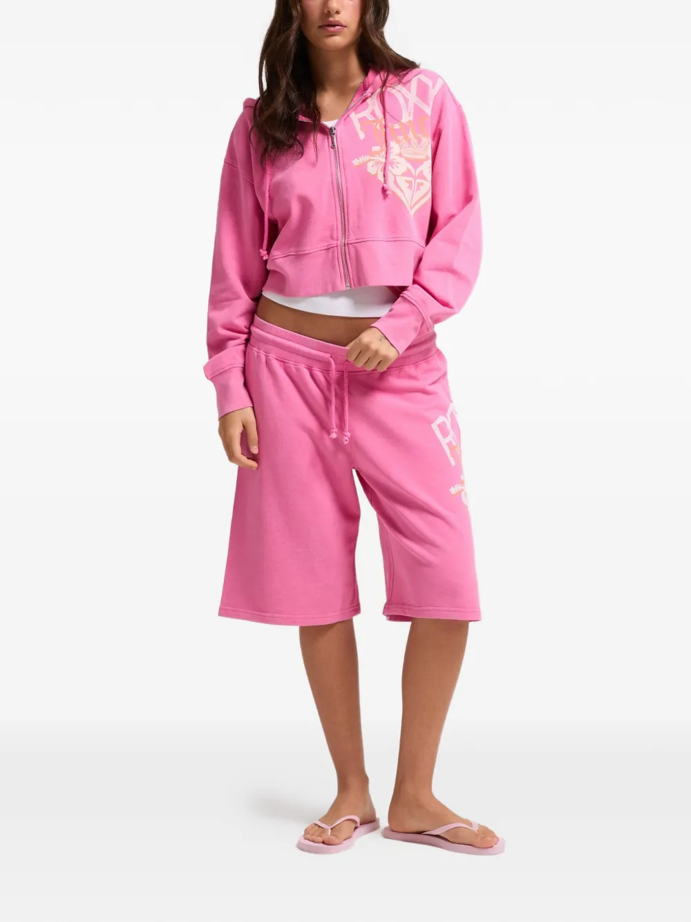 Juicy Couture x Roxy logoprinten hoodie Roze