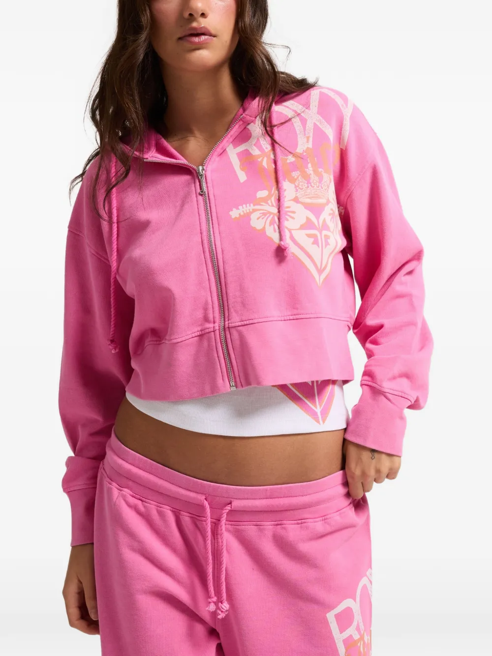 Juicy Couture x Roxy logoprinten hoodie Roze