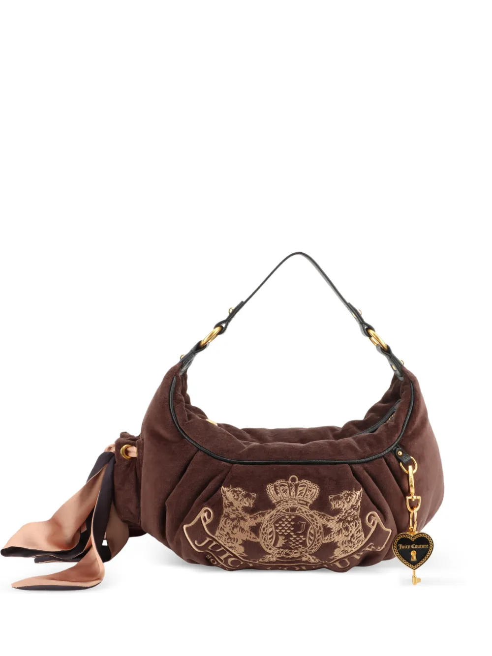 Juicy Couture Borsa a spalla con ricamo - Marrone