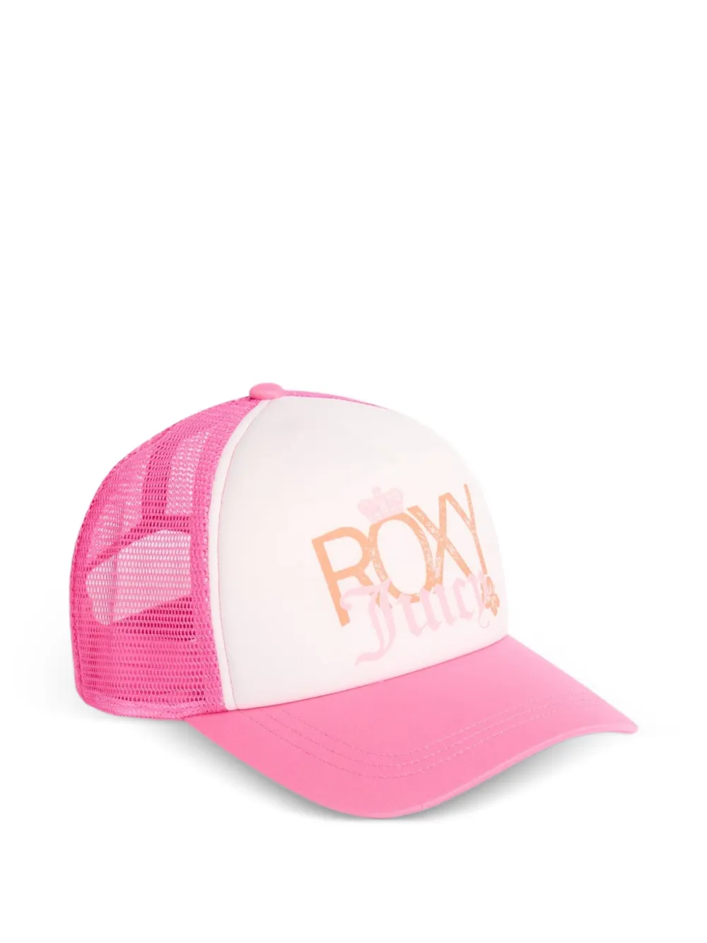 ROXY x Juicy Couture logoprint truckerpet met mesh vlak Roze