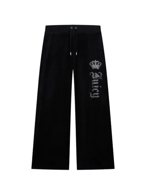 Juicy Couture Diamanté crown velour track pants