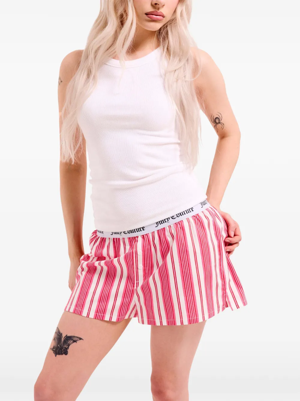 Juicy Couture Gestreifte Boxershorts - Rosa