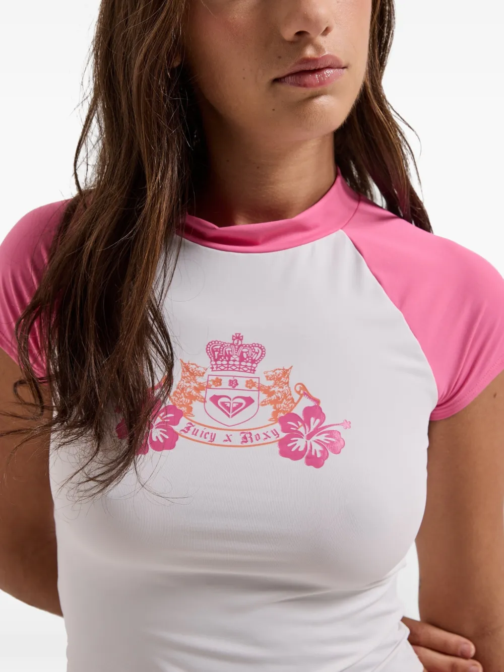 Juicy Couture x Roxy logoprinten T-shirt Roze