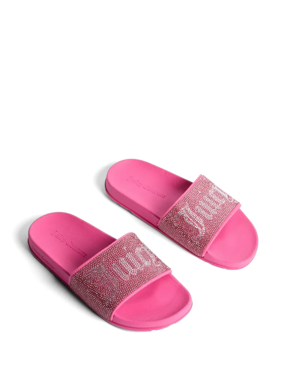 Juicy Couture Fluwelen slippers verfraaid met diamant Roze