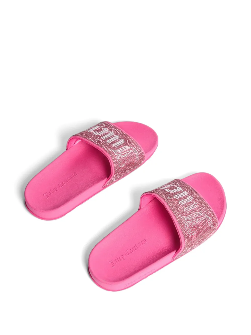 Juicy Couture Fluwelen slippers verfraaid met diamant Roze
