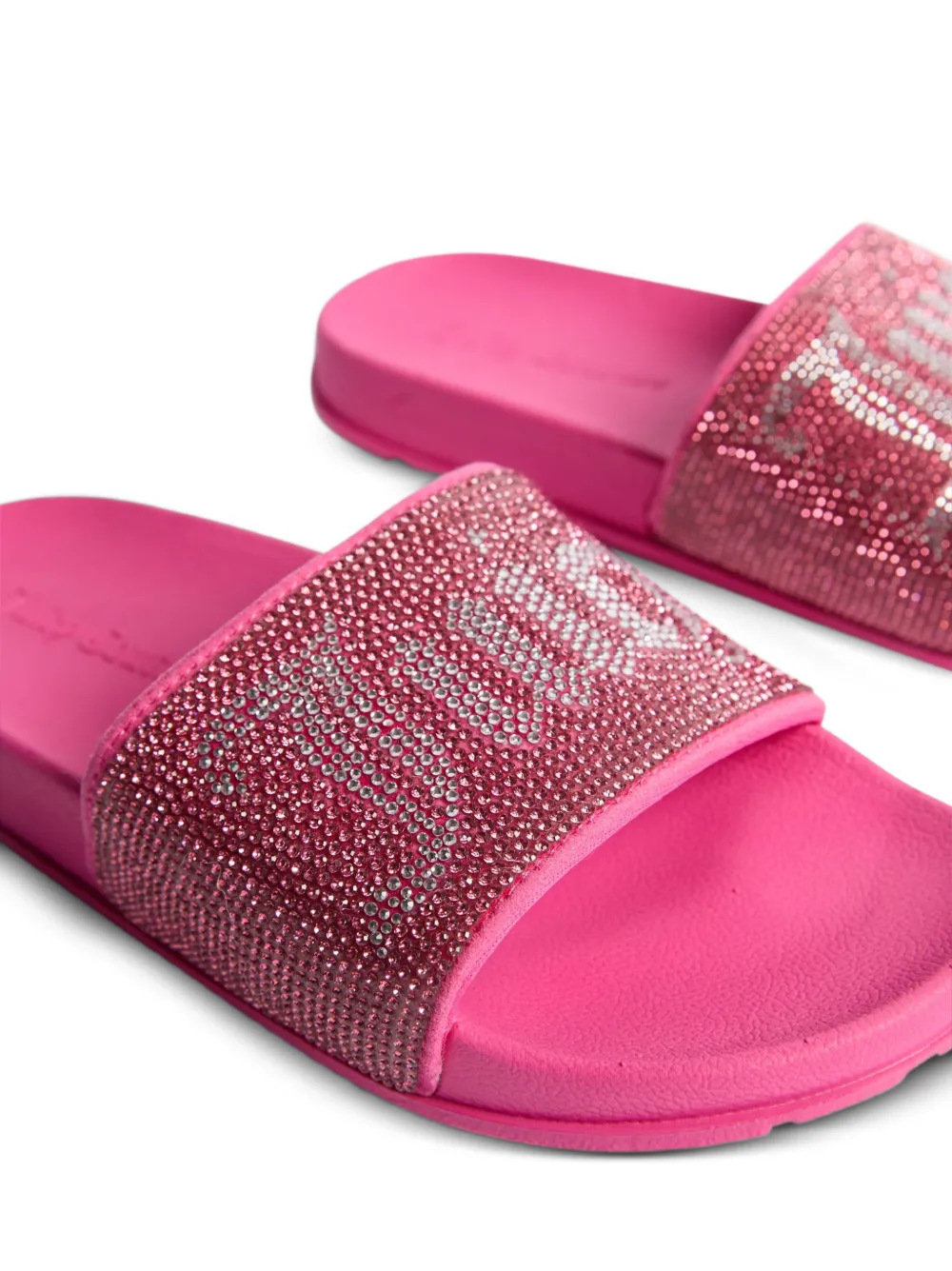 Juicy Couture Fluwelen slippers verfraaid met diamant Roze