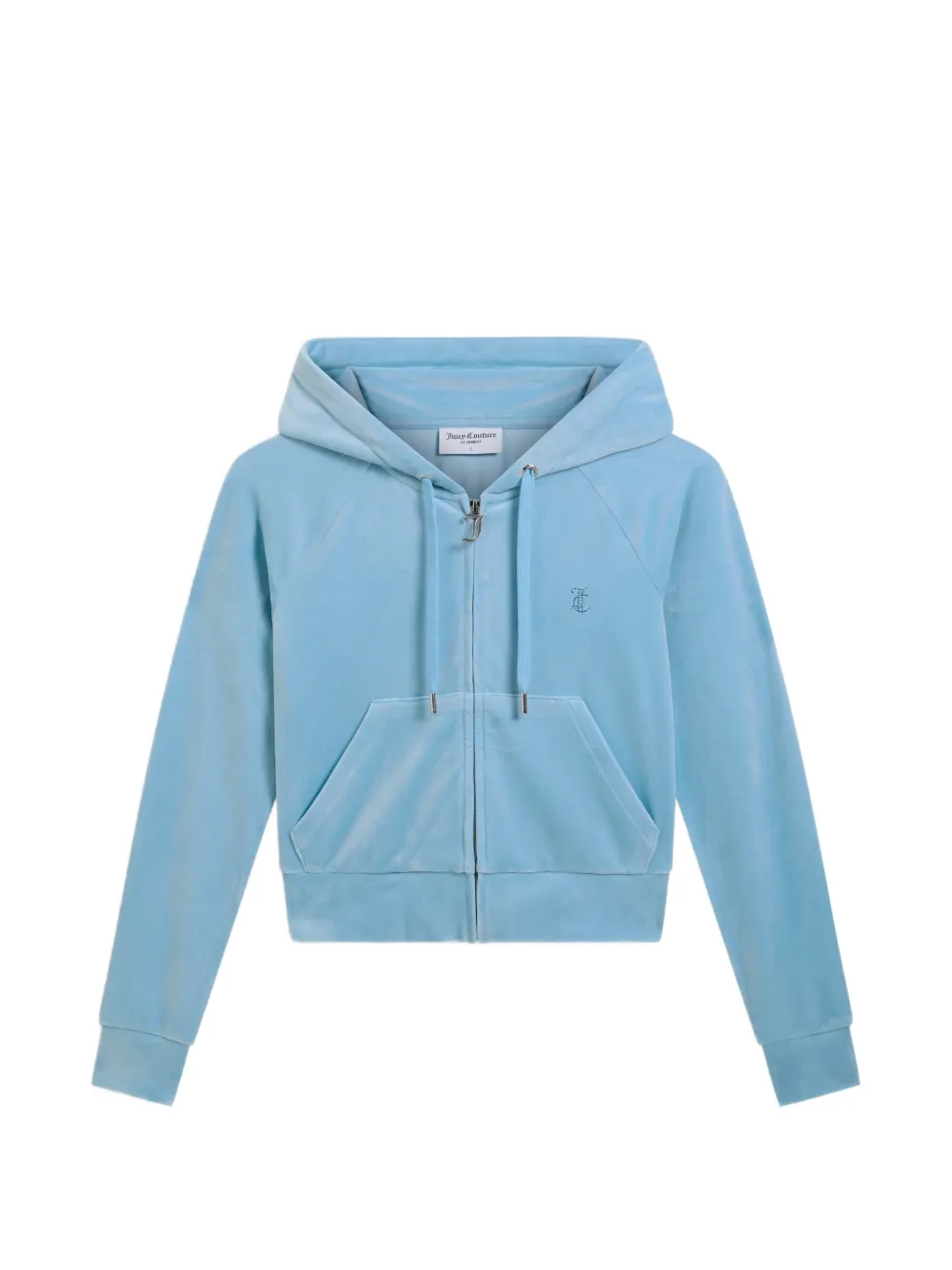Juicy Couture Diamanté velour zip-up hoodie - Blau