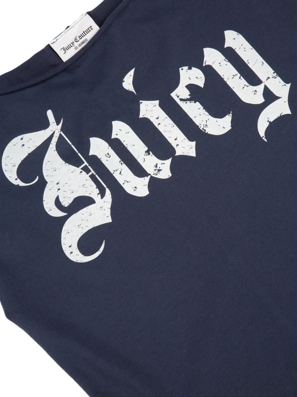 Juicy Couture Off-shoulder T-shirt met logoprint Blauw
