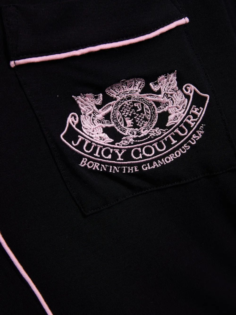 Juicy Couture Dog Crest pyjama met afwerking Zwart