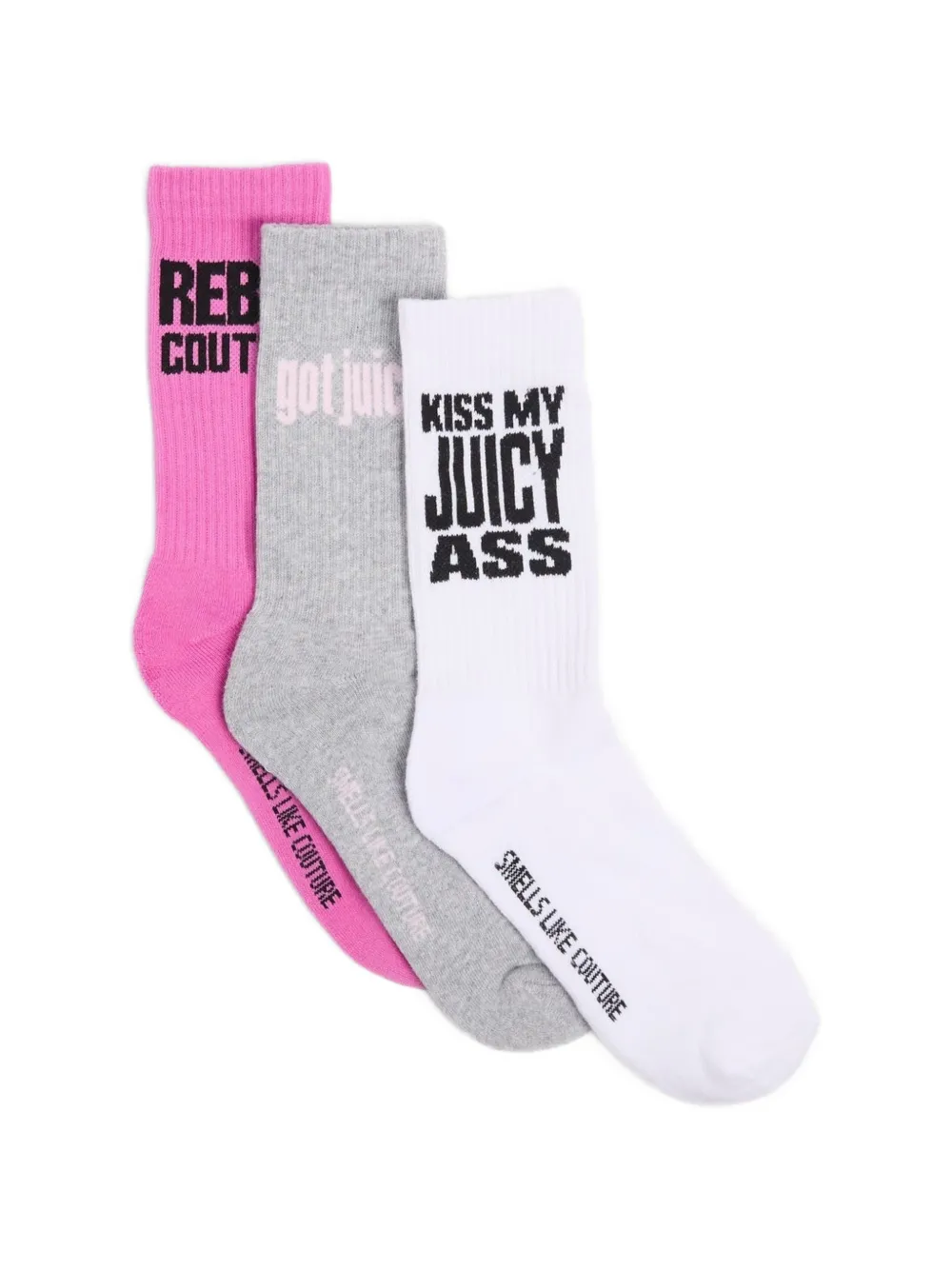 Juicy Couture Calzini a coste (3 pezzi) - Rosa