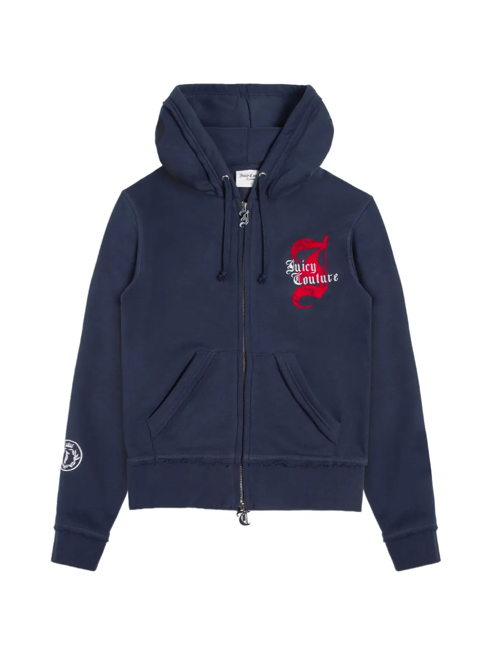 Juicy Couture Felpa con logo ricamato e zip - Blu